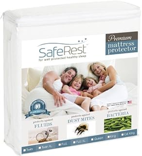 SafeRest Mattress Protector – King, Premium, Cotton, Waterproof Mattress Cover Protectors – White