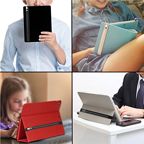 Doormoon Pencil Holder For Apple Ipad 2018 (6Th Gen)/ Ipad Air/ 9.7 / Pro 9.7"/ Pro 10.5"/12.9"/Pro 12.9/,Detachable Elastic Apple Pencil 2Nd Gen Leather Sleeve Pocket Pouch (Black) #TOP2