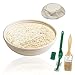 Produktbild YOCZOX Gärkörbchen, Gärkorb Brot, Brotbackkorb aus natürlichem Peddigrohr, Teigkorb, Rattan Gärkorb für Brot, Teig etc. mit Brotschönheitsmesser und Bürste, Ø 25cm, Höhe 8.5cm, rund