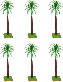 TOYANDONA 6pcs Party Cake Decoration Miniature Tree Mini Landscape Models Tree Cupcake Topper Model Railroad Tree Picks Miniature Plants Coconut Palm Cake Topper Plastic Palm Tree Dessert