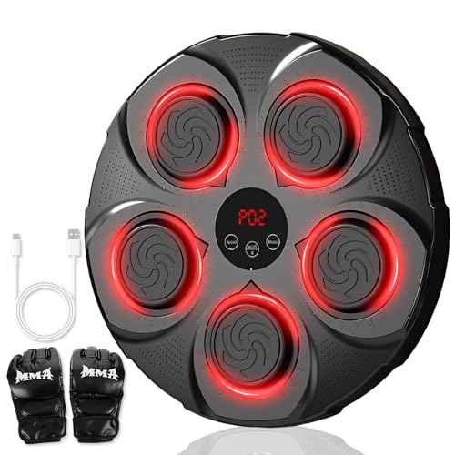 Olook Music Boxing Machine for Adults, 2025 New Bluetooth Music Punching Machine with Gloves, Wall Mounted Boxing Training Target,9 Modes & 9 Speed Boxing Equipment for Gym Home,Office