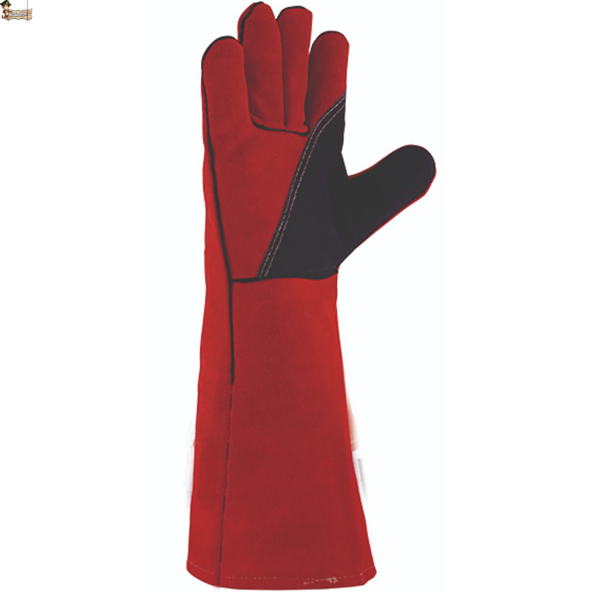 BricoLoco.com Guantes trabajo soldador. Soldadura profesional. Soldar eléctrica hilo, electrodo. Largo 400 mm. Cuero serraje vacuno. Reforzados. Forrados y cómodos. Talla 9. (6)