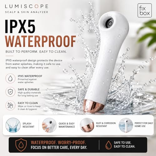 Image of LumiScope Scalp, Hair & Skin Analyzer | HD 4X Magnification IPX5 Waterproof Camera| Hair, Scalp & Skin Inspection Device with LED Light| Rechargeable iOS & Android App Analyzer for Home