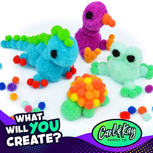 Carl & Kay 2200 pcs Jumbo Pom Poms, 200 Googly Eyes & 2000 Assorted Size Pompoms, Bulk Craft Supplies for Classroom, Sparkly & Glitter Pompom Craft Balls, Large Pom Poms for Crafts - Thumbnail 4