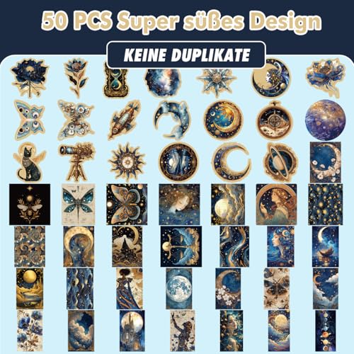 Dunkle Gotische Katze Aufkleber 50 Stück, Gothic Black Cat Sticker Set für Laptop Wasserflasche Koffer Gepäck Skateboard Helm Handyhülle Tagebuch, Vinyl Graffiti Stickers für Erwachsene
