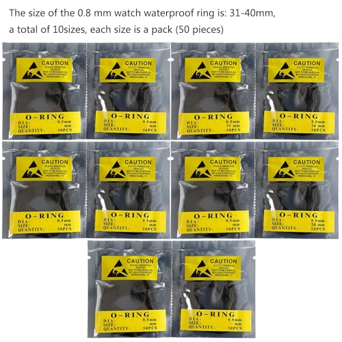 Outgeek Watch Back Gasket O-Ring: 0.8MM O-Rings for Watch Backs Watch O Rings Kit Watch Rubber Seal (31MM-40MM) - Thumbnail 5