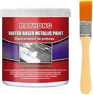 Rust Remover, 1Pcs Rust Converter Water Based Metallic Paint, 100g Rust Inhibitor for Metal with Brush, Rust Stopper for Stopping Rust and Preventing from Spreading