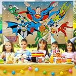 Superhero Party Backdrop Decoration – 5x3FT Cartoon Banner for Boys Birthday, Baby Shower, Kids Comic Theme Party, Wall Decor, Photo Booth Background, Super Hero Group Decoration - Image 2