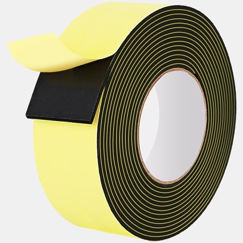 Rusoz Moosgummi Selbstklebend 50mm(B)x 3mm(D) x 3m(L) Geschlossenzelliges Dichtungsband mit hoher Dichte, Moosgummi Dichtung für DIY Energiesparer, wasserdicht, schalldämmend, einfache Montage