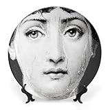 Materiale: ceramica Fgjkt Piatto Lina Cavalieri, Piatto Decorativo da Parete, Decorazione da Appendere alla Parete con Piastra Facciale Misteriosa, Staffa Inclusa E Gancio A Molla Speciale,style-28,7inch