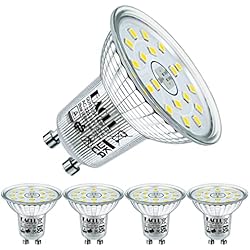 Bombillas Led Leroy Merlin Gu10 EACLL Bombillas LED GU10 Blanco Frio 6.5W Equivalente 100W Halógena, 6400K 735 Lúmenes 120° Spotlight, Focos Sin Parpadeo AC 230V, Lámpara Reflectora no Regulable, Pack de 4