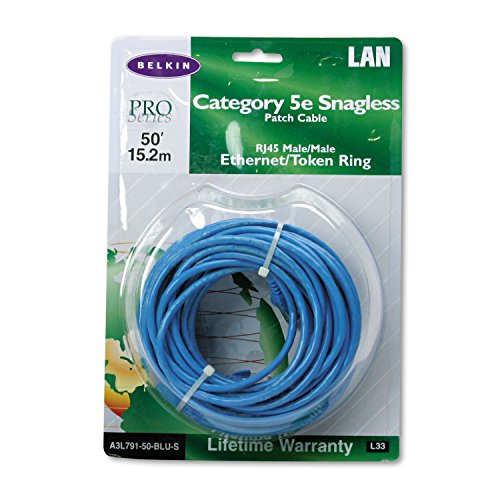 Belkin 50-Foot RJ45 CAT 5e Snagless Molded Patch Cable (Blue)