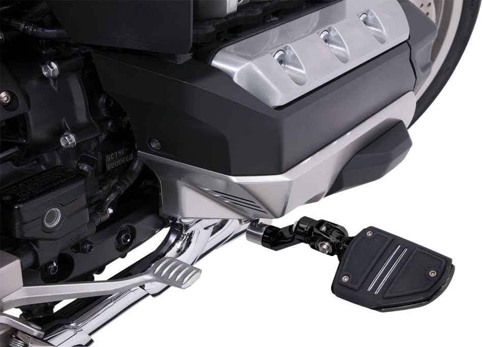 CIRO Goldstrike 3-Way Adjustable Highway Peg Mounts with Twin Rail Footrest (Pair) for Gold Wing Black (60325)