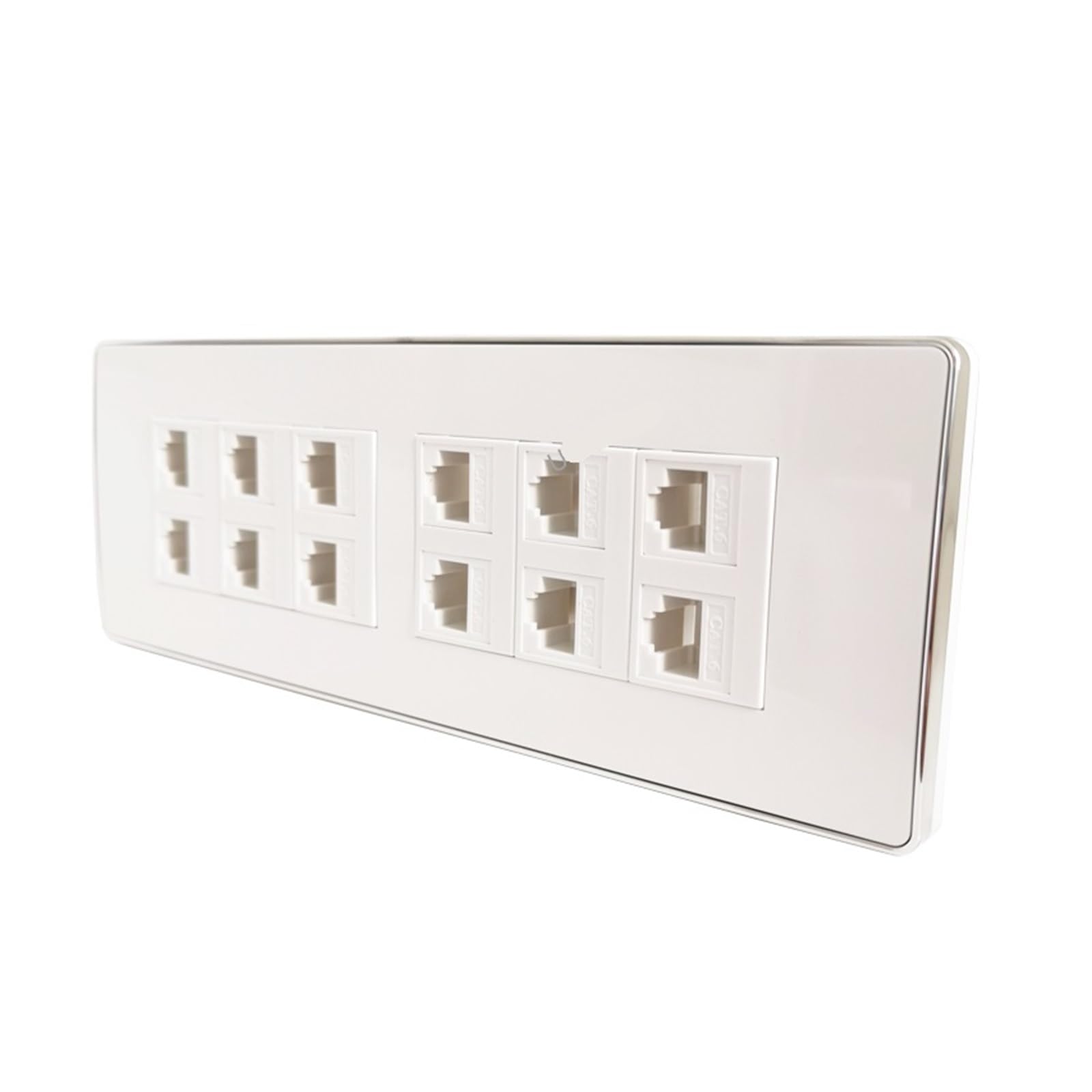 Pannello a parete LAN Ethernet RJ45 CAT5E CAT 6 a 12 porte, presa for pannello Internet tipo 118(Rectangle Panel CAT6)