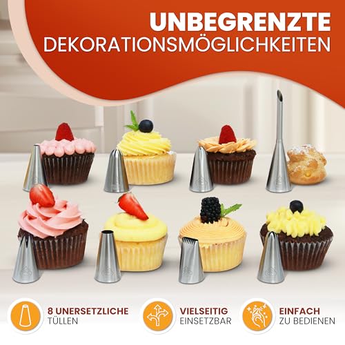 BakeBuddy Premium Spritzbeutel Set (11 teilig) aus Baumwolle mit Tüllen – Ansicht 4