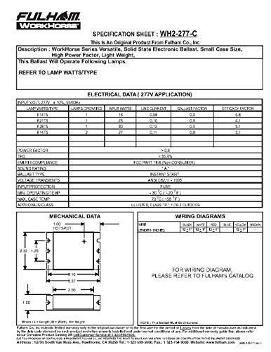 Fulham Lighting Wh2-277-C Workhorse 2 Versatile Fluorescent Lamp Ballast, 277V #TOP6