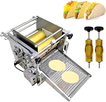 Automatic Electric Tortilla Maker - Non-Stick Corn Tortilla Press with 2 Molds 4in/8in - Adjustable Thickness 1-5mm for Tacos, Roti, Chapatti & Flatbreads.