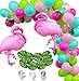 Price comparison product image Tropical Balloons Garland Kit Luau Hawaii Party Decorations Balloons Arch with Flamingo Foil Balloons Palm Leaves Latex Balloons Strip for Tropical Party Birthday Baby Shower Decrations 97 Pieces