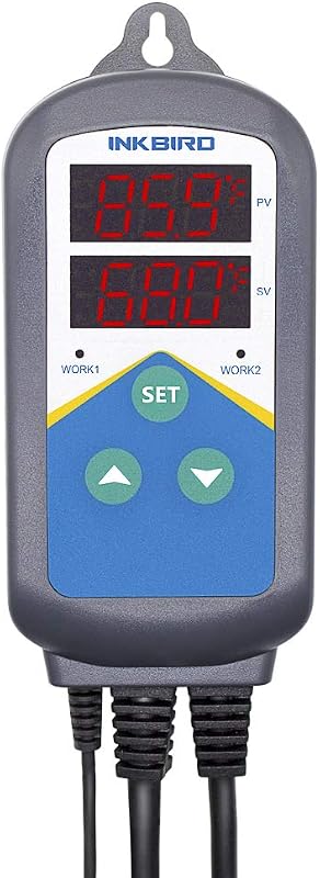 Calentador de acuario Inkbird con termostato de sonda, tanques de arrecife de camarones ornamentales para peces, 24 horas, tiempo doble con controlador de temperatura automático de día y noche