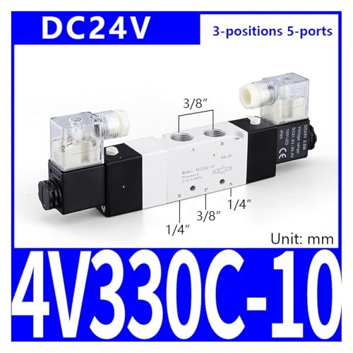 Électrovanne 4V330C-10 DC24V distributeur pneumatique 3 positions - 3