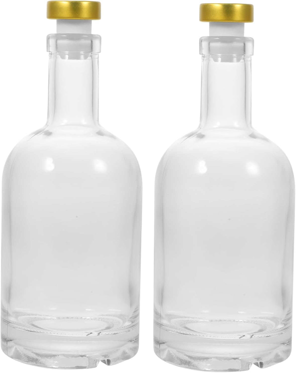 Alipis 2pcs Thickened Vodka Liquor Glass Bottle Elegant Whiskey Decanter for Home Bar and Use Easy to Clean Widened Opening Sturdy Non- Base