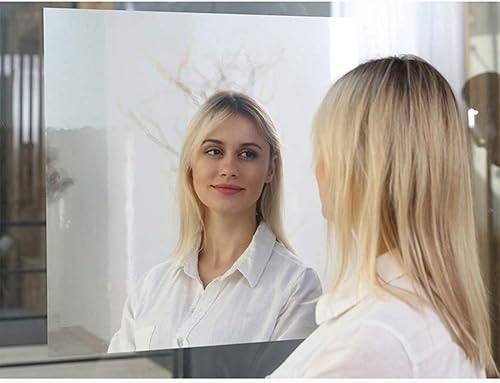 Miniatura 8 de 2 hojas de espejo autoadhesivas, rollo de papel adhesivo de espejo de 39.4 x 19.7 pulgadas, calcomanías de pared flexibles sin vidrio, papel tapiz