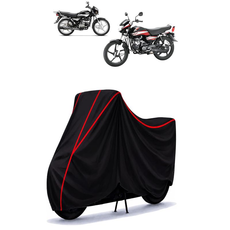 Image of Hero HF Deluxe HF 100 Water Resistant Bike Cover for All Motorcycles & Rain | Heavy Duty Taffeta Fabric | UV Protection, Dustproof, Scratchproof | All Weather Two Wheeler Cover with Elastic Bottom