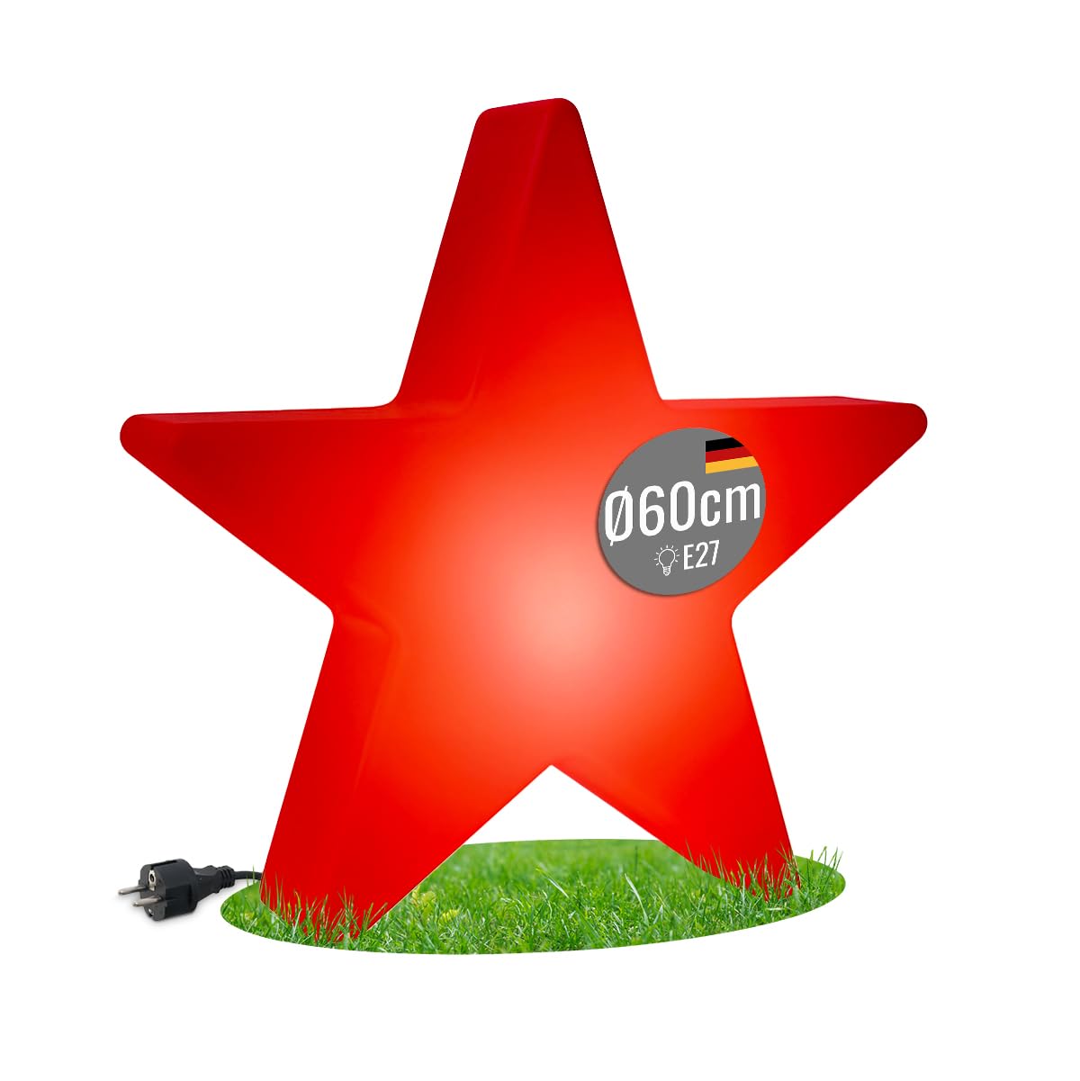 8 seasons design LED Weihnachtsstern 60cm Shining Star (Rot), E27, warmweißes Licht, wetterfest, LED Stern für außen (Garten, Terrasse, Balkon) und innen – winterfest – Weihnachtsbeleuchtung outdoor