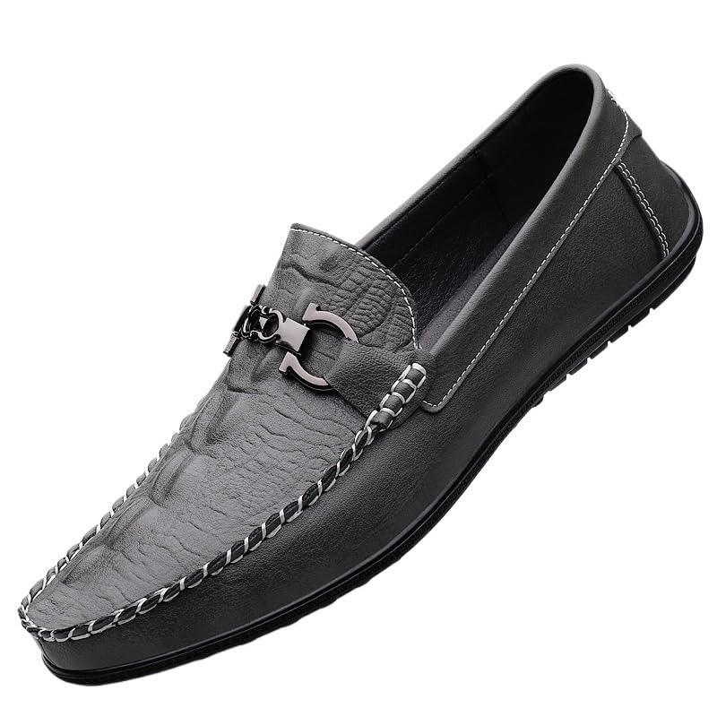 Men's Loafers Shoes Solid Color Leather Light Weight Loafers Anti-Slip Slip Resistant Flexible Prom Wedding Slip-ons