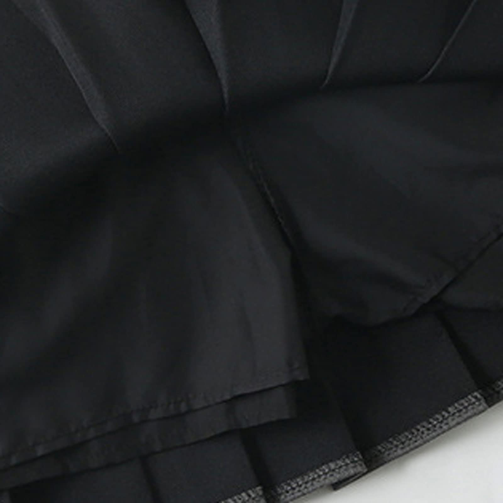 Falda plisada de cintura alta para mujer, estilo casual, a cuadros, color negro, para uniforme escolar