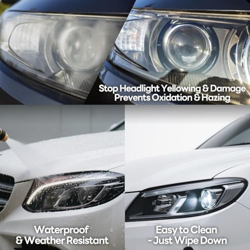 Image of HOME13 Self Adhesive Auto Car Tint Headlight Taillight Fog Light Vinyl Smoke Film Sheet Sticker Cover Car & Bike Protection Film (Light Black, 12x60 Inch)