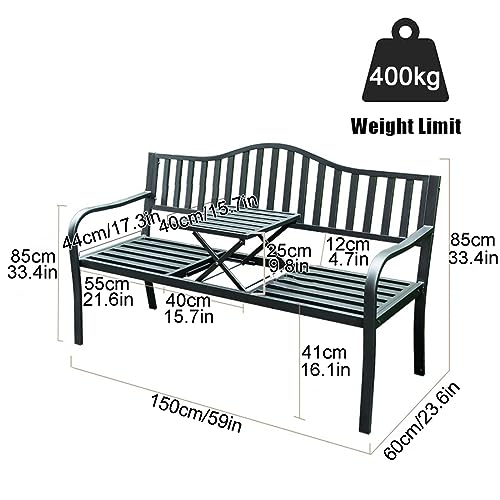 Banc de parc en métal modulable avec dossier ergonomique - 3