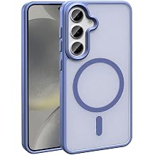 Elfia Samsung Galaxy S24 FE ile Uyumlu K l f  effaf Silikon Kenarlar  Mat Renkli M-Safe  arj  zellikli Kamera Lens Korumal   nce Kapak Sio Lila