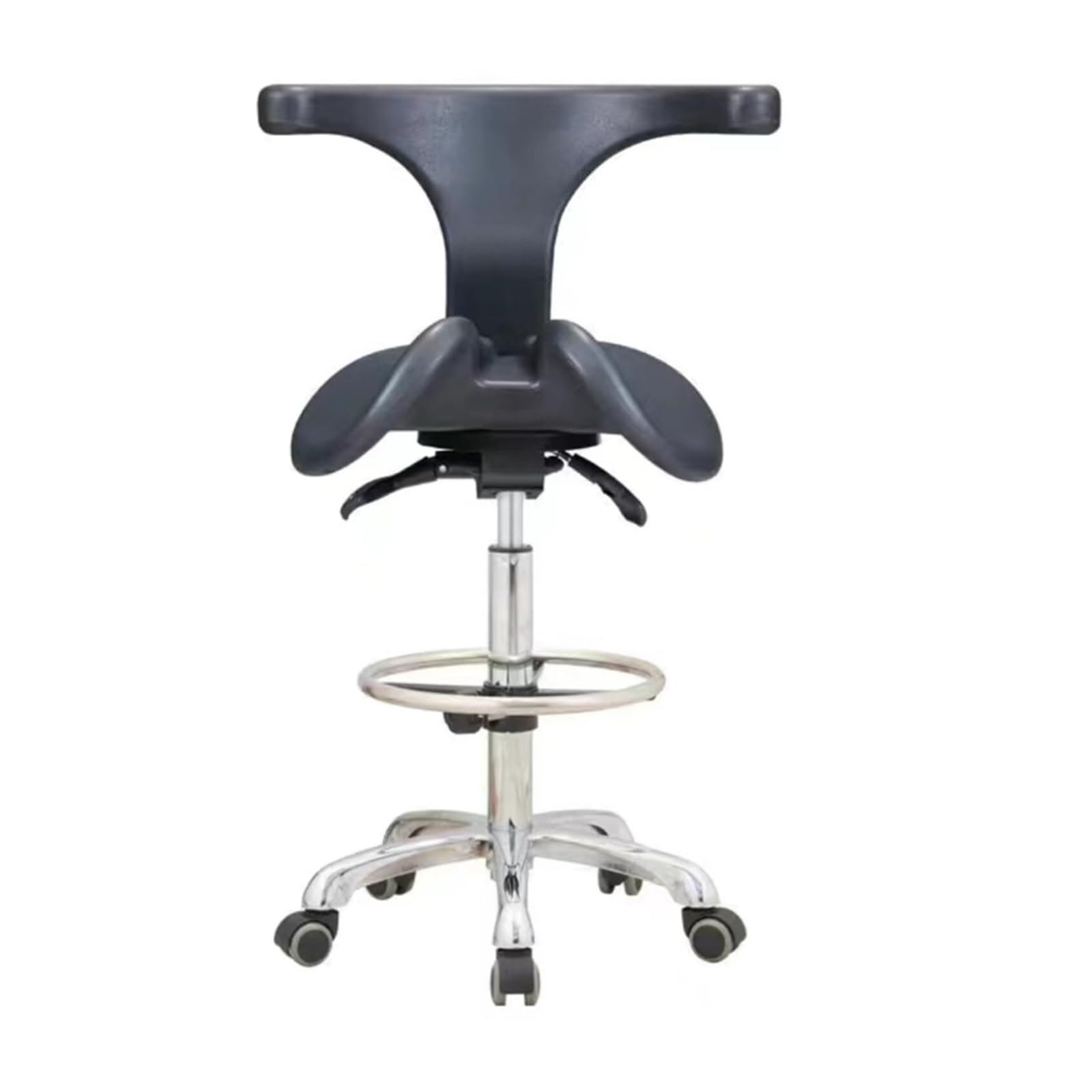METTEOR Saddle Stool Dentist Stool with Back Support Ergonomic Saddle Chair Adjustable Salon Stool Dentist Chair Hydraulic Lifting (A6)