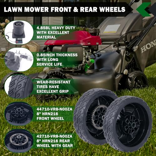 CheeMuii Lawn Mower Wheels - Front & Rear View