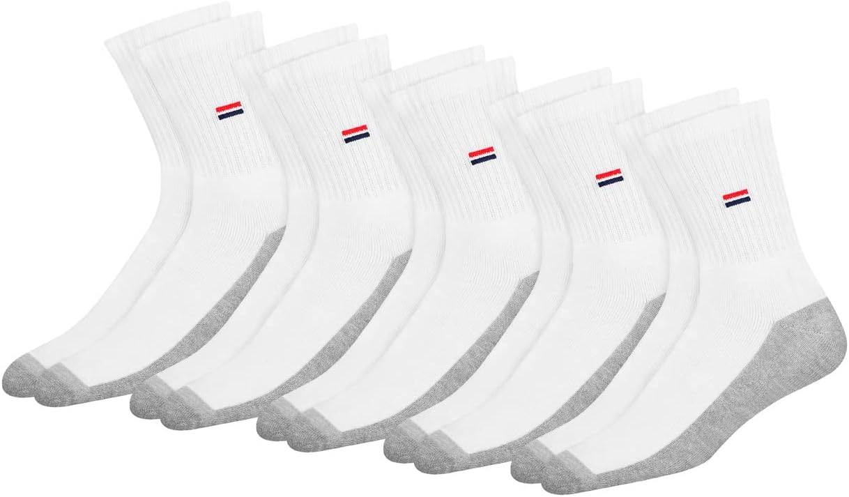 Navy Sport Men's Solid Cushion Comfort Cotton Crew Socks, Pack of 5 Pairs (Shoe Size: 5-12) - Image 3