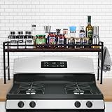 weslinkeji Spice Rack Shelf for Kitchen Stove,Stove Top Shelf with 4 hooks Extra Storage Countertop, Seasoning Organizer,Kitchen Organizers and Storage