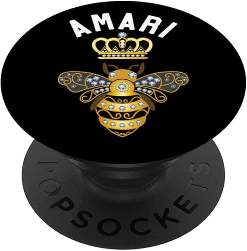 Miniatura 1 de Amari Name Amari Birthday Gifts Queen Crown Bee Amari PopSockets Swappable PopGrip