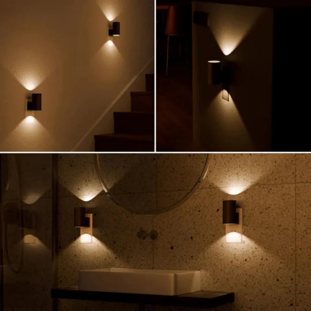 Lumora - Lampe murale LED haut de gamme Veilleuse Prise Electrique avec détecteur de mouvement, intensité variable, pour intérieur, couloir, chambre, escalier