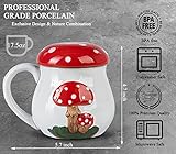 Cute Mushroom Mug With Lid - Big Ceramic Coffee & Tea Cup - Funny Gift for Women - Image 4