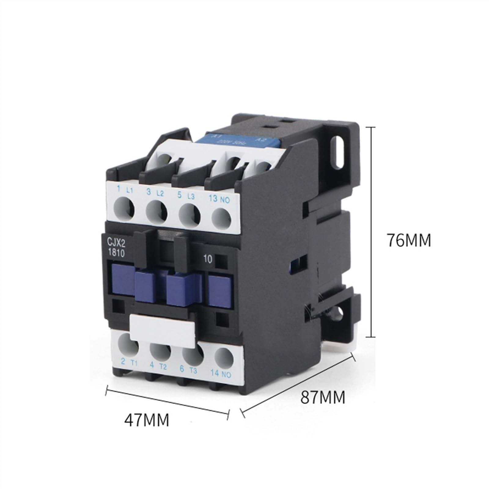 Stycznik AC CJX2-1801 LC1 18 A trójfazowy 3-biegunowy NF, napięcie cewki 380 V, 220, 110, 36, 24, 50/60 Hz, montaż na szynie DIN 3P+1NF(110v)