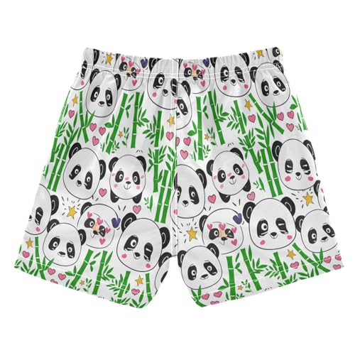 Swimming Clothes for Boys, Anti Chafe Swim Trunks for Boys 2 T, Cute Panda White2