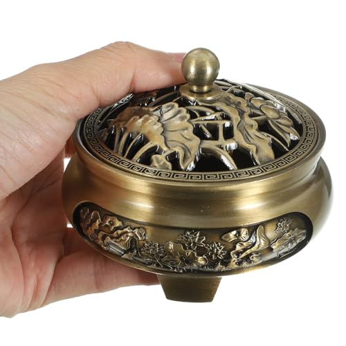 healvian 三足レトロ合香炉 お香立て 灰こぼれない 安定デスクトップ用 室内瞑想リラックス空間向け