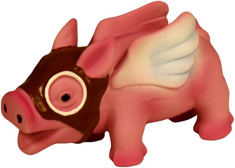 Latex Little Flying Pig with Goggles Pet Toy