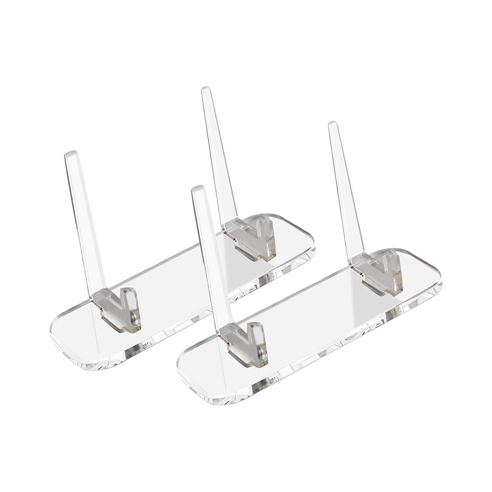 NEWFT 2Pcs Plate Stands for Display Decorative Frame Holders for Book Photo and Platter, Tabletop Art Acrylic Plate Display Stand
