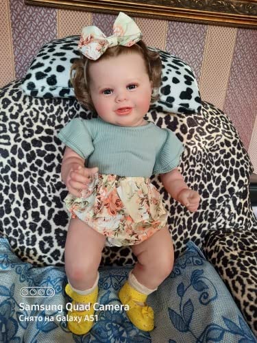 Muñeca bebé reborn realista 24 pulgadas silicona y tela miniatura 6
