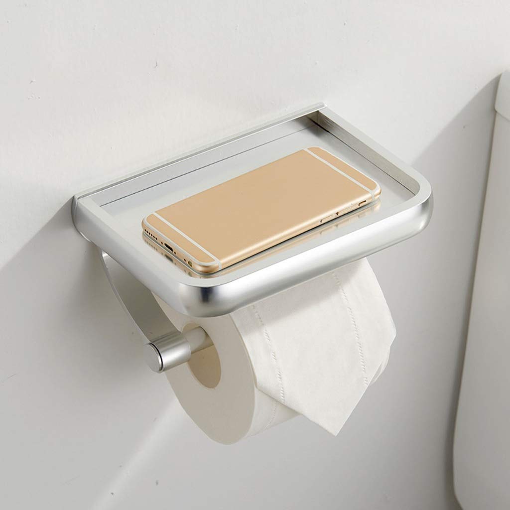 XYNSNDB Portarotolo portarotolo in Metallo con ripiano Montato a Parete per Bagno, Cucina