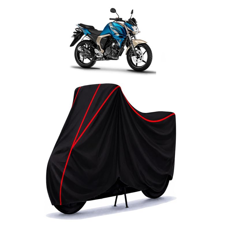 Image of FZ S V3 Water Resistant Bike Cover for All Motorcycles & Scooters | Heavy Duty Premium Taffeta Fabric | UV Protection, Dustproof, Scratchproof | All Weather Two Wheeler Body Cover with Elastic Bottom