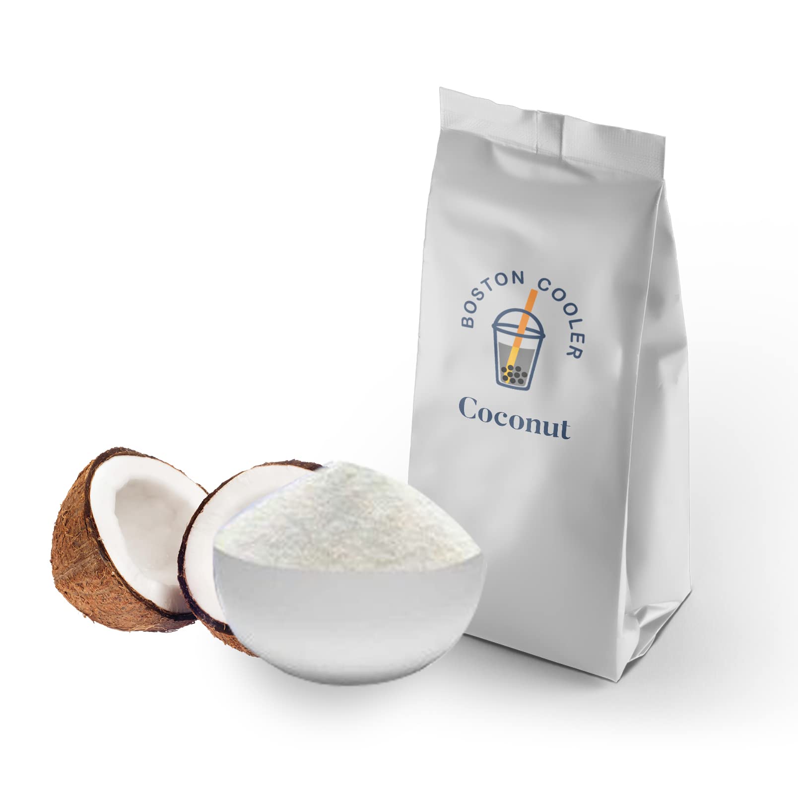 BOSTON COOLERS 1 Kg Coconut Bubble Tea Powder Mix | Instant Drink Powder for Smoothies, Boba Tea & Milk Tea | Highest Grade for Cafes & Home Use