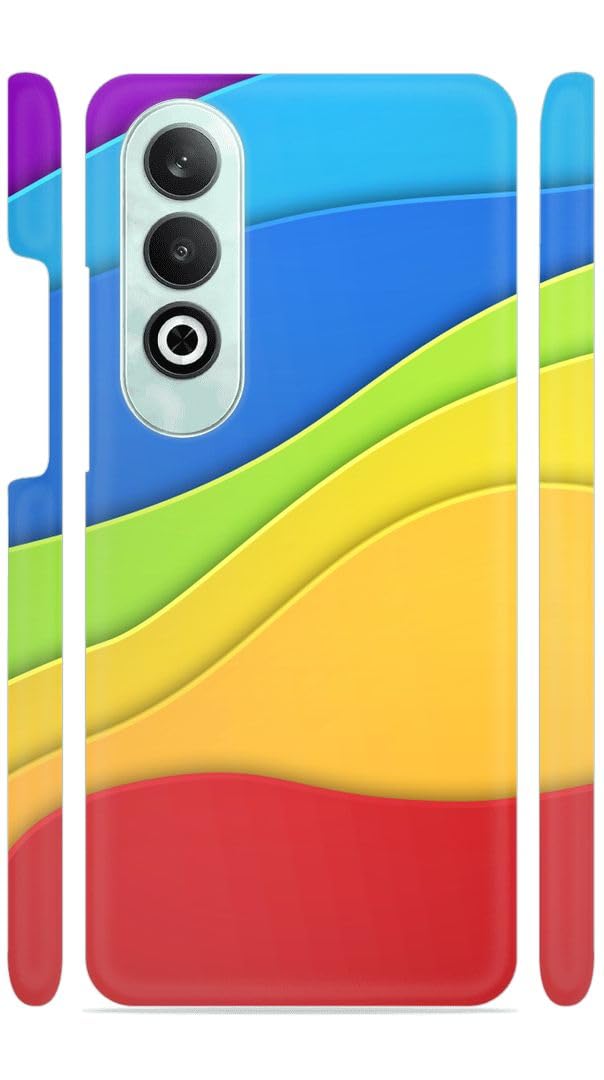 YAPZONE Abstract Blue Yellow Red Designer Printed Hard Back Cover for Oneplus Norde CE 4 5G Attractive and Uniquely Crafted Smartphone Case